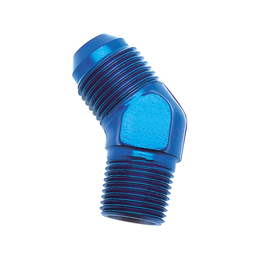 SPEEDFX 561223 -12ANX3/4NPTF BLU45 FL TO PIPE ELB, 45 Degree; Flare To Pipe Elbow; -12AN x 3/4 NPTF; Anodized; Blue; Aluminum