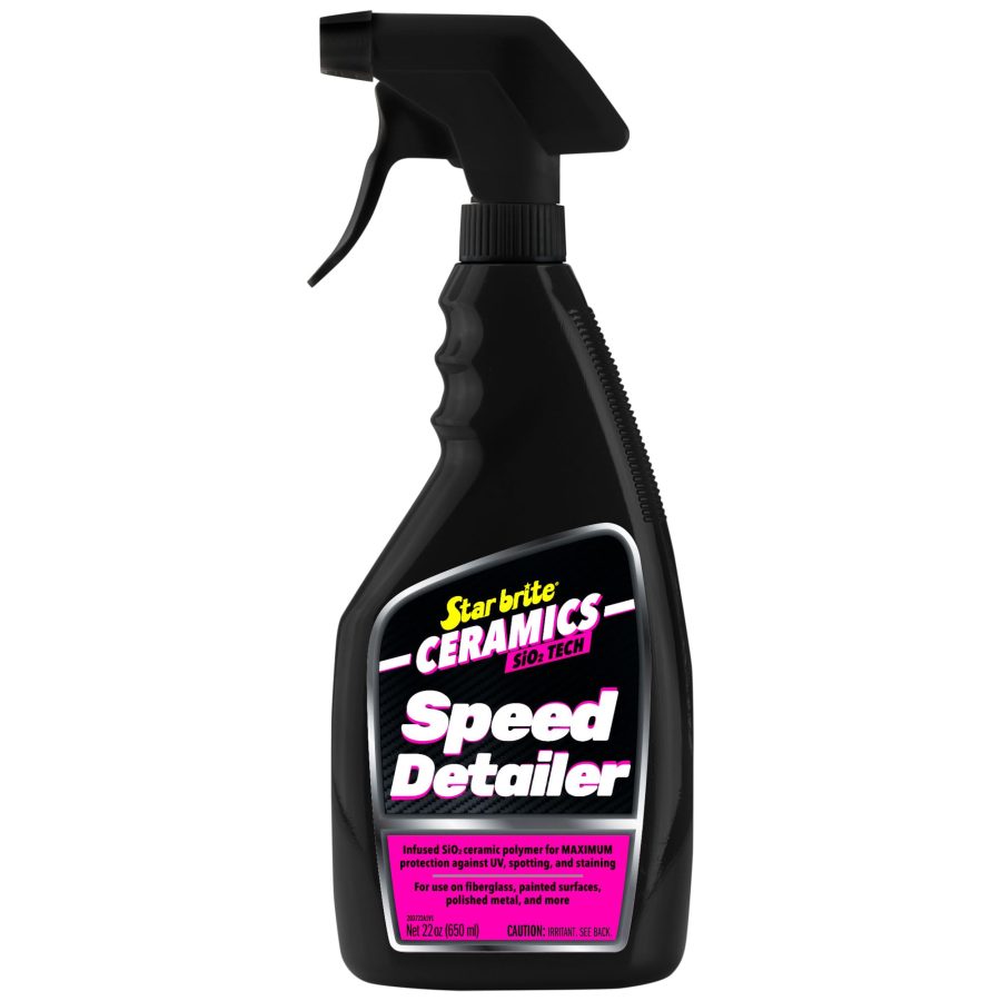 STAR BRITE 203722 Ceramics Speed Detailer SiO2 Infused - Cherry Scent - 22 oz - Ultimate Shine & Protection for Vehicles & Boats, Enhances Water Beading