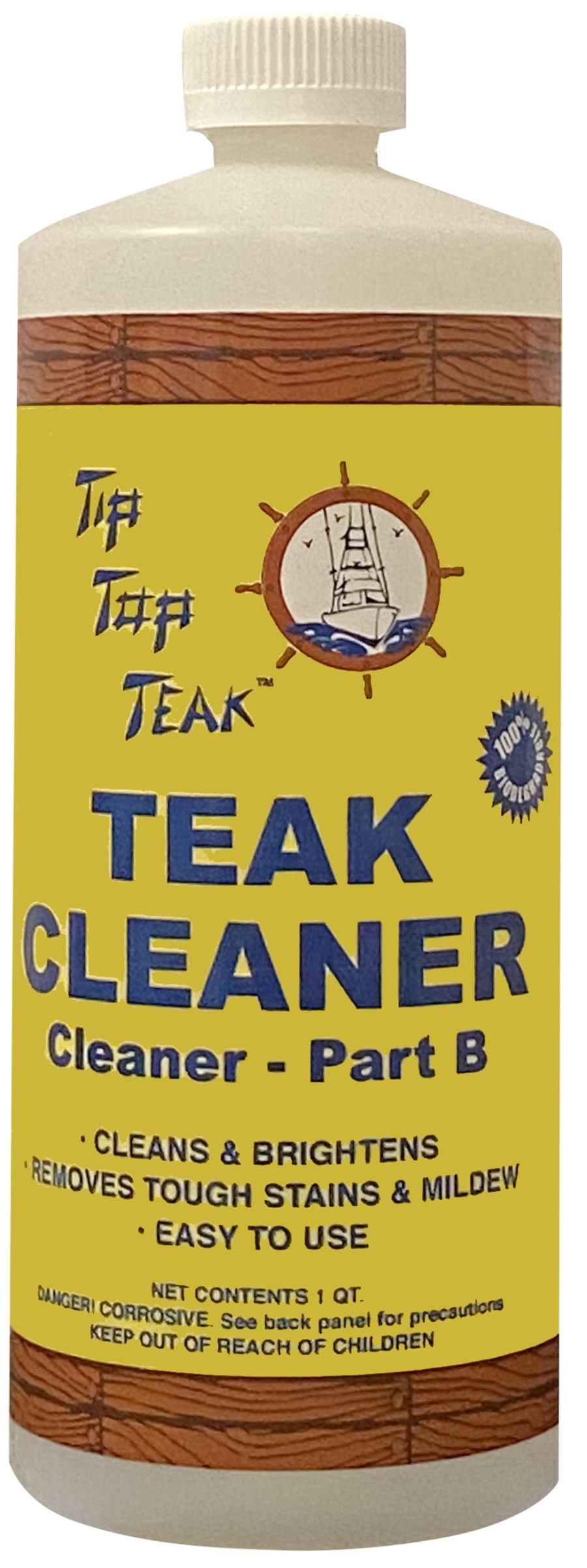 SUDBURY TC862 TIP TOP TEAKTWO PRT TEAK CLNR PRT B, Use To Clean And Brighten Teak To Restore Natural Golden Appearance And Beautiful Grain The Wood; 32 Ounce Bottle; Single