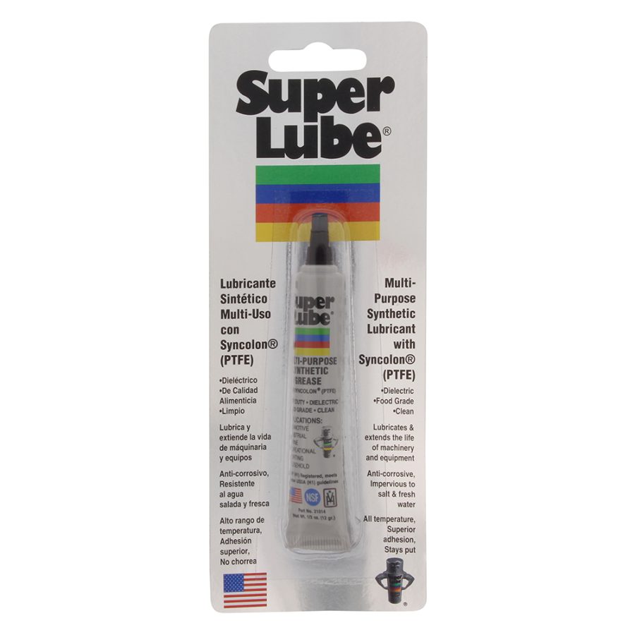 SUPER LUBE 21010 MULTI-PURPOSE SYNTHETIC GREASE W/SYNCOLON(PTFE) - .5OZ TUBE