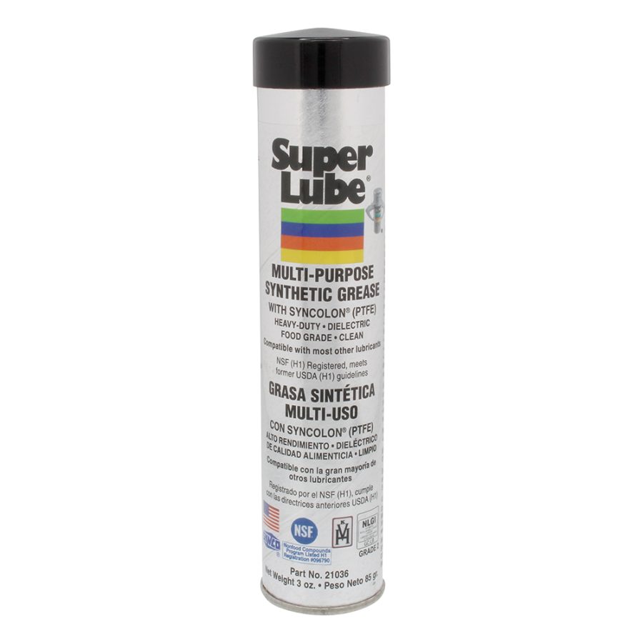 SUPER LUBE 21036 MULTI-PURPOSE SYNTHETIC GREASE W/SYNCOLON(PTFE) - 3OZ CARTRIDGE