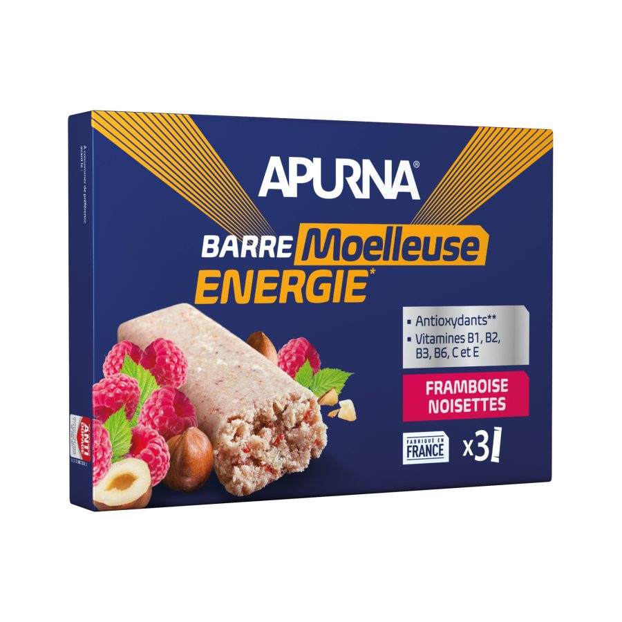 Set of 3 energy bars Apurna Noisette/Framboise