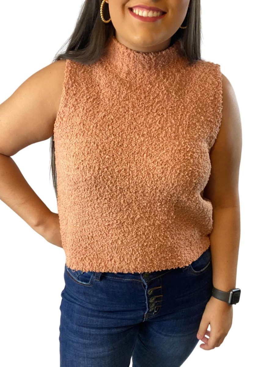 She + Sky sleeveless sweater in Dusty Pink