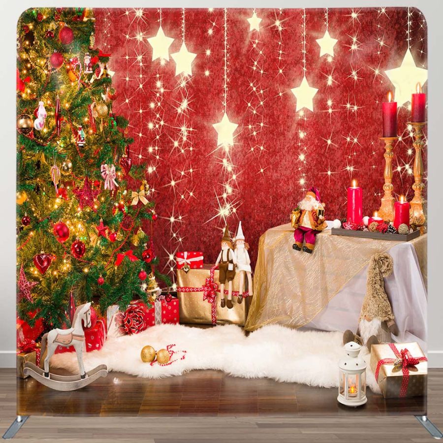 Shiny Stars Christmas Tree Gift Pillow Case Backdrop - Aperturee