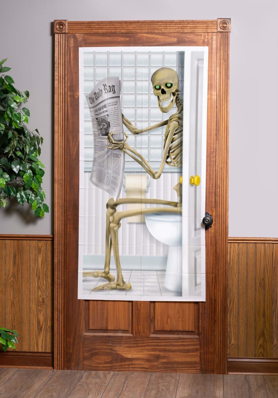 Skeleton Restroom Door Cover Halloween Decoration