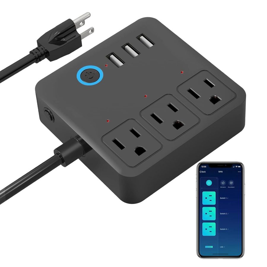 Smart Power Strip, 3 Usb Ports And 3 Individually Controlled Smart Outlets, Wifi