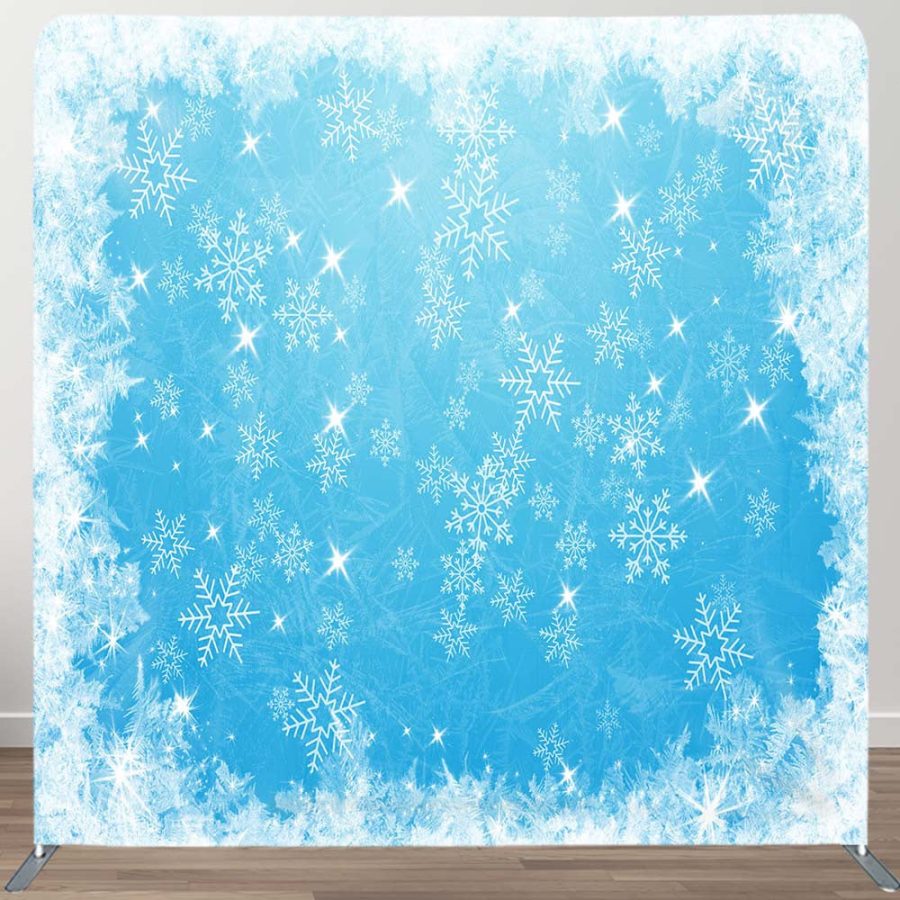 Snowflake Winter Christmas Square Arch Fabric Backdrop - Aperturee