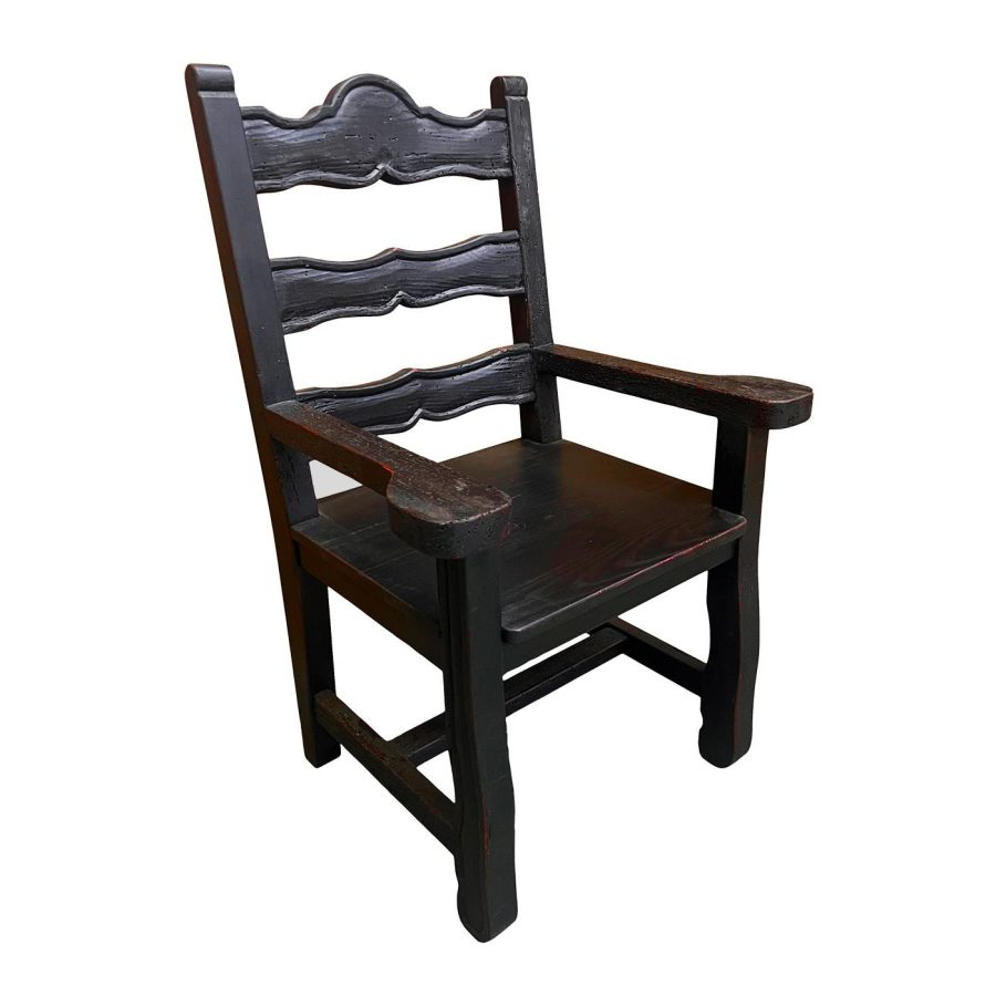 Southwestern Rustic Ranch Arm Chair with Black/Red Under Finish