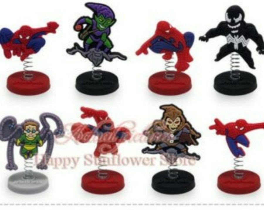 Spiderman Marvel Birthday Cake Toppers 1/4"X 1-1/2" ( 8 - pc Set )