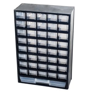 Stalwart - 75-7422 41 Compartment Hardware Storage Box Black