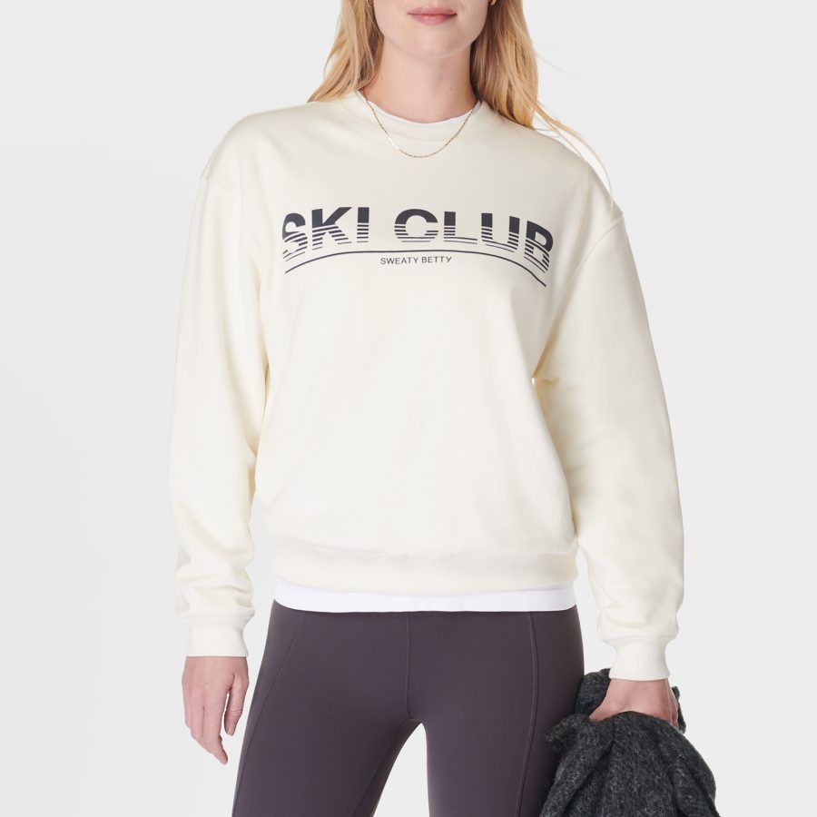 Sweaty Betty Women's Ski Club Sweatshirt - Studio White - XXS-XS