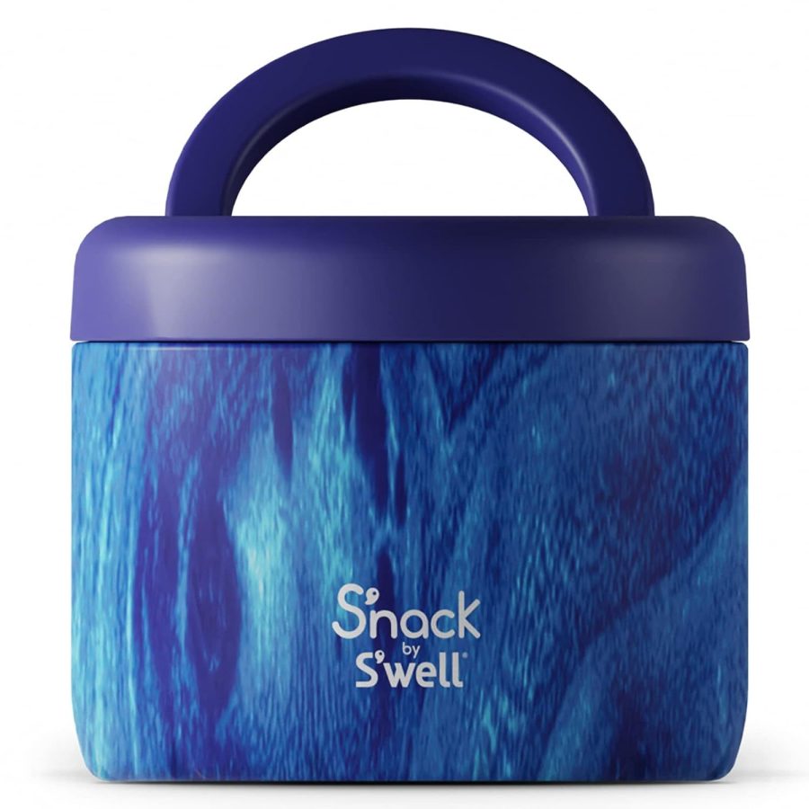 S'well S'nack Stainless Steel Food Container - 24 Oz - Azure Forest - Double-Lay