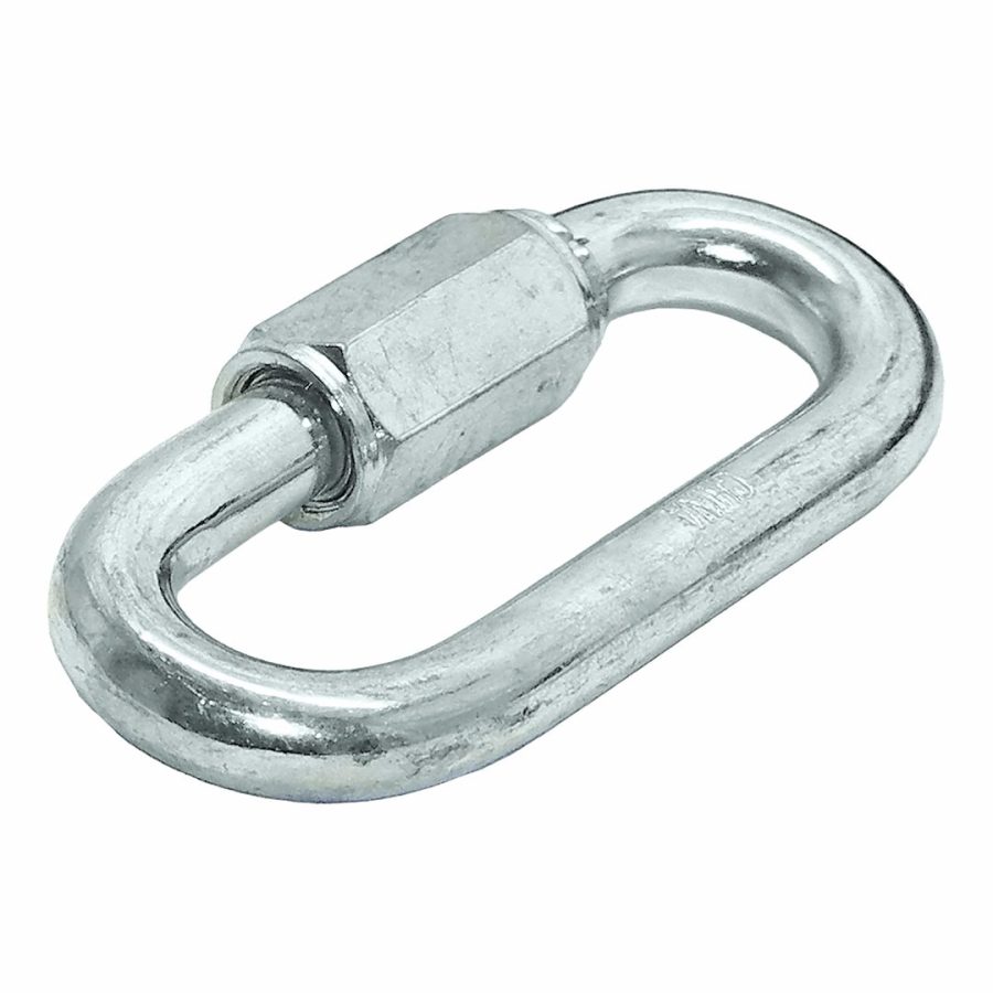 T-H MARINE BE-HA-54530-DP QUICK LINK 3/16, Quick Link; Twist-Lock; Oval Shaped; 3/16 Inch Size; Zinc Plated Steel; 1800 Pound Breaking Strength