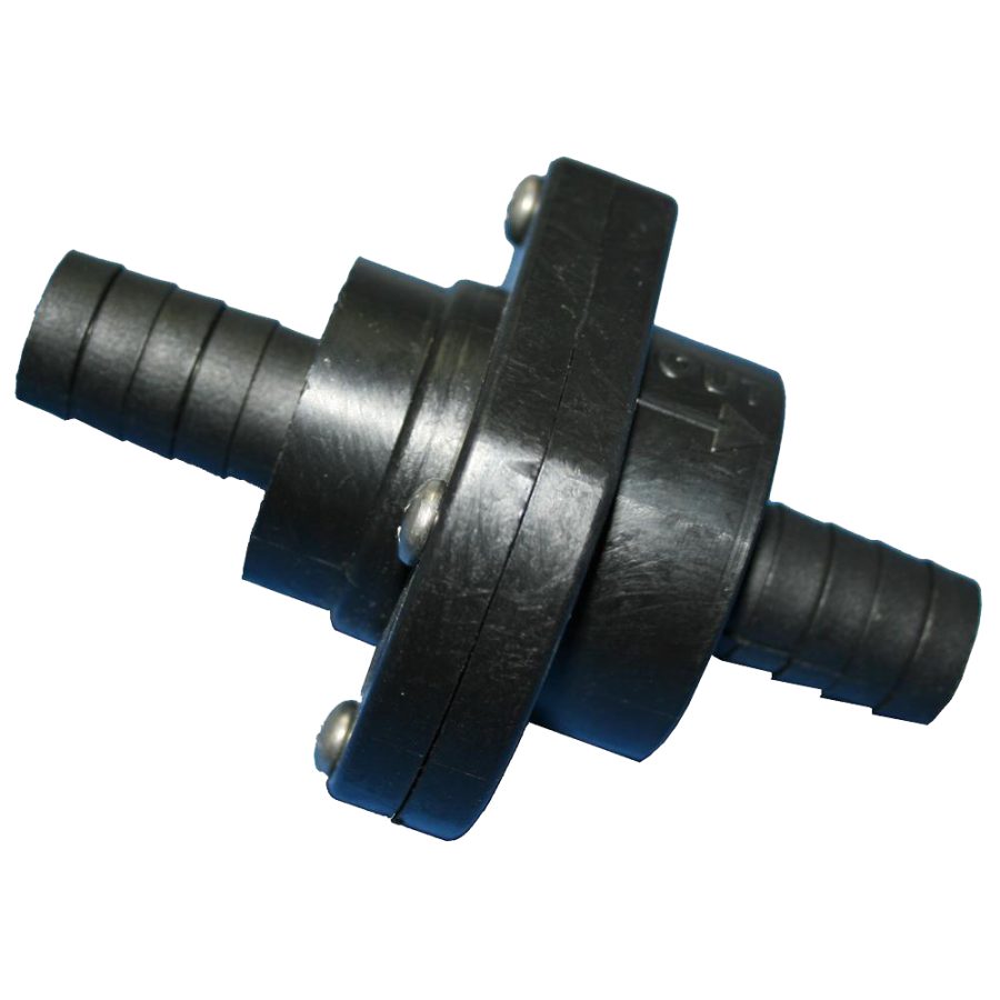 T-H MARINE ILS-750-DP DOUBLE BARB INLINE SCUPPER CHECK VALVE - 3/4 INCH - BLACK