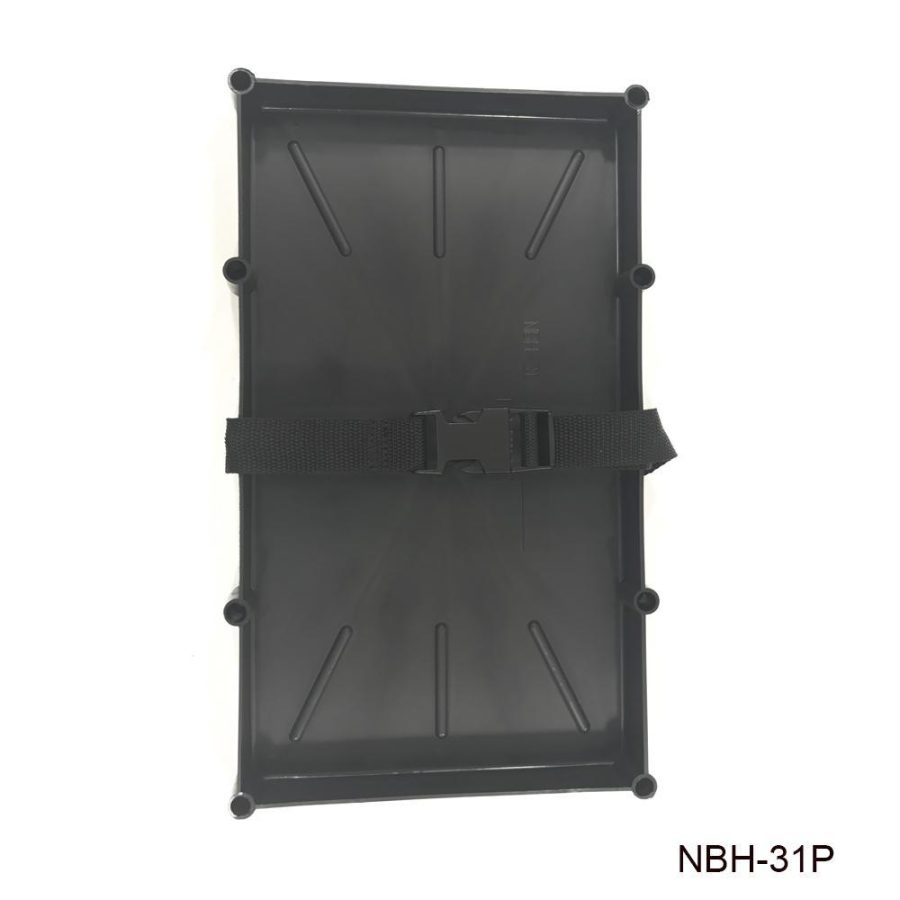 T-H MARINE NBH31PDP Narrow Battery Tray Holder with Poly Strap - Space Saving Design Fits Group 29 and 31 Batteries - Boat and RV