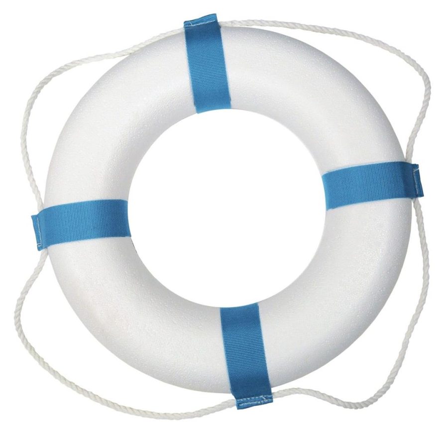 TAYLOR MADE 371 Decorative Ring Buoy - 17 - White/Blue - Not USCG Approved