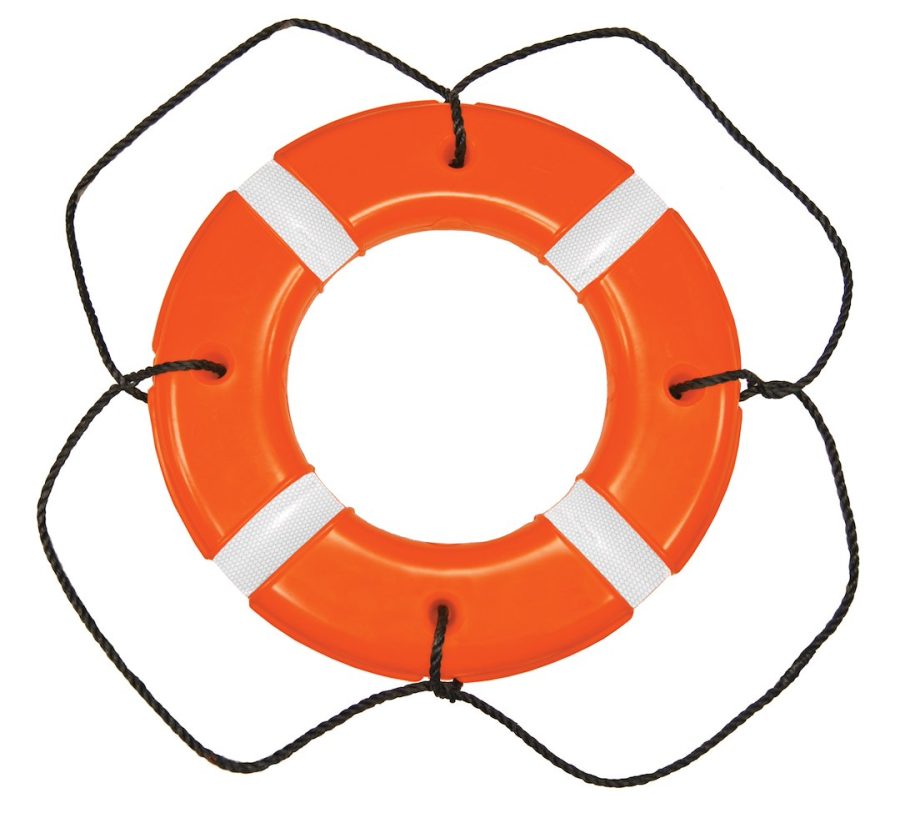 TAYLOR MADE 571 30FT ORANGE POLYETH SHELL LIFE RING, Life Buoy; 30 Inch Diameter; Ring; With Sewn In Beckets To Secure Grab Line; Orange; Unicellular Polyurethane Foam Core/ Polyethylene Shell/ Polypropylene Grab Line; 32 Pound Sea Water Buoyancy