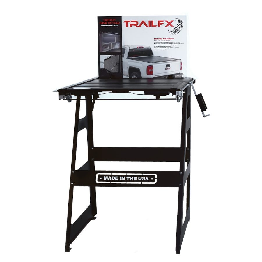 TRAILFX 9702 FLUSH PHTF DISPLAY STAND, Sample Display Stand For Premium Hard Tri Fold Covers