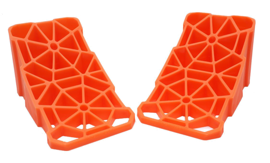 TRI-LYNX 00017 Wheel Chock; Lynx Lil; Orange; Copolymer Polypropylene (Pair)