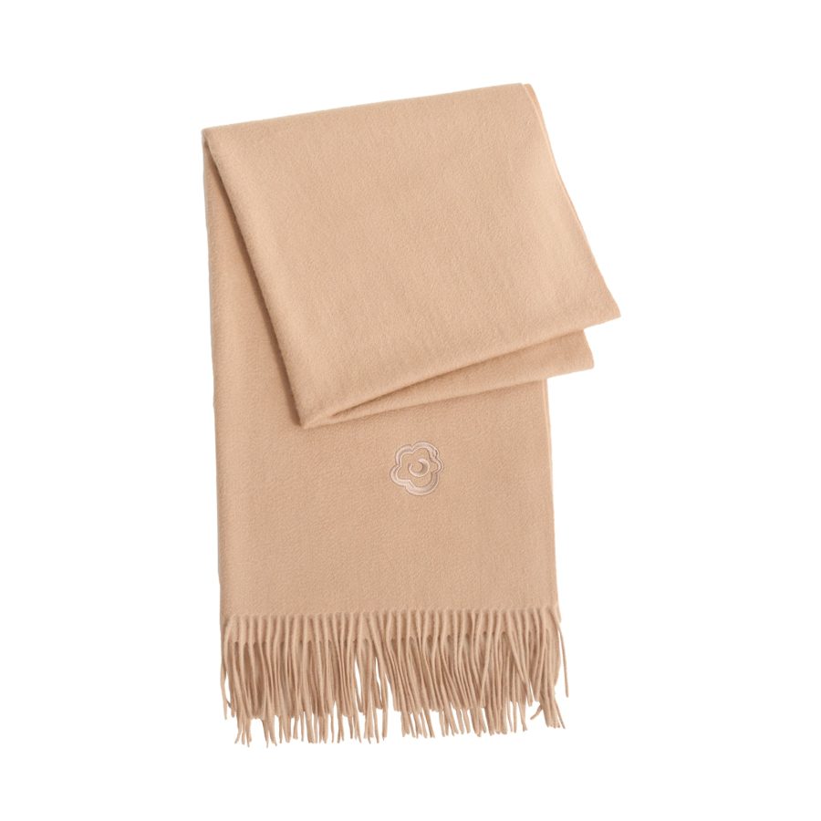 "The Big Shawl" Oversized Cashmere Wrap - Light Tan