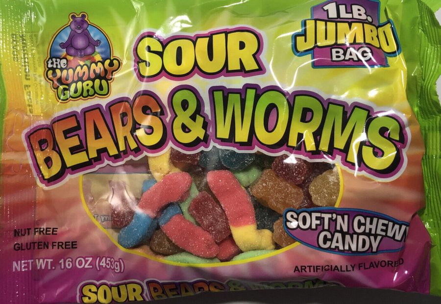 The Yummy Guru- Assorted SOUR BEARS & WORMS-Gummy/Gummi Candy-1 POUND BAG-SHIP24