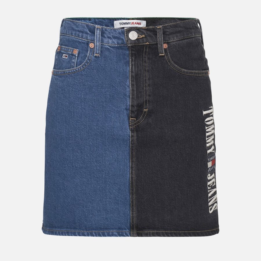 Tommy Jeans Two-Tone Recycled Denim Mom Skirt - W25