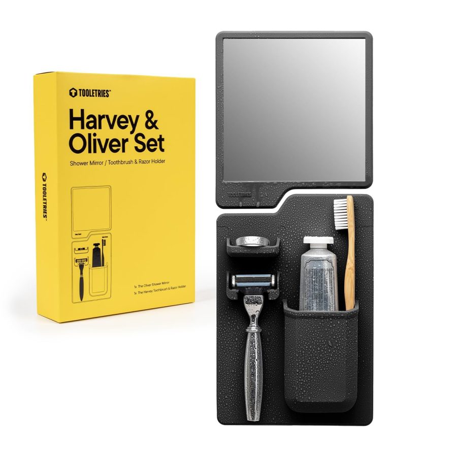 Tooletries - The Harvey & Oliver Set - Toothbrush & Razor Holder and Fog Resista