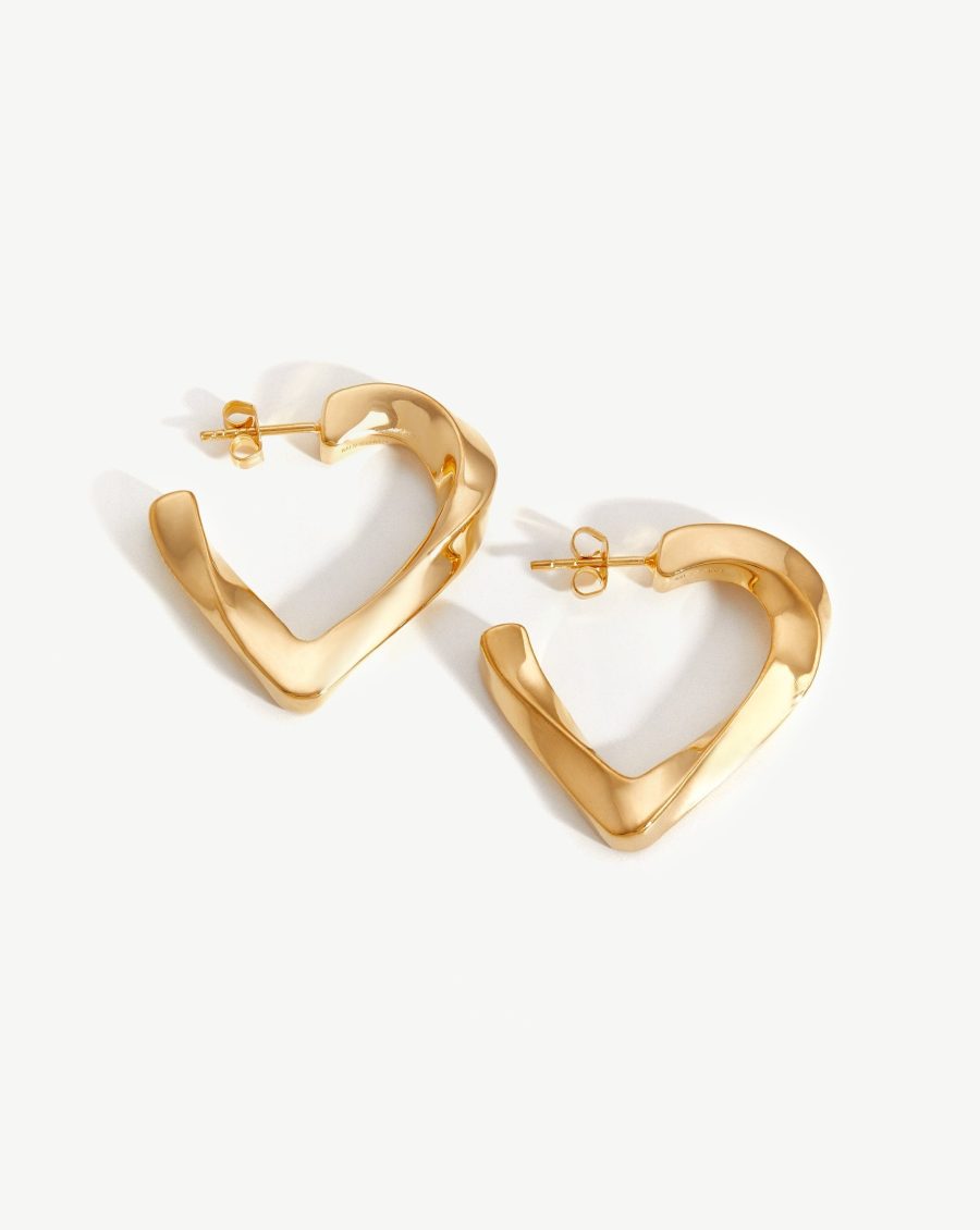 Twisted Heart Hoop Earrings