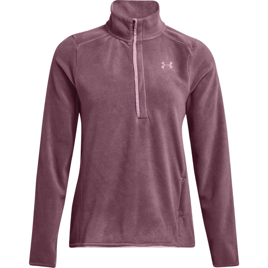 UA Women's Polar-Tec Forge 1/4 Zip Fleece - Ash Plum/Mauve Pink/L