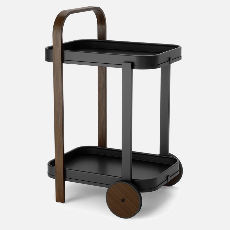 Umbra Bellwood Bar & Serving Cart - Black & Walnut