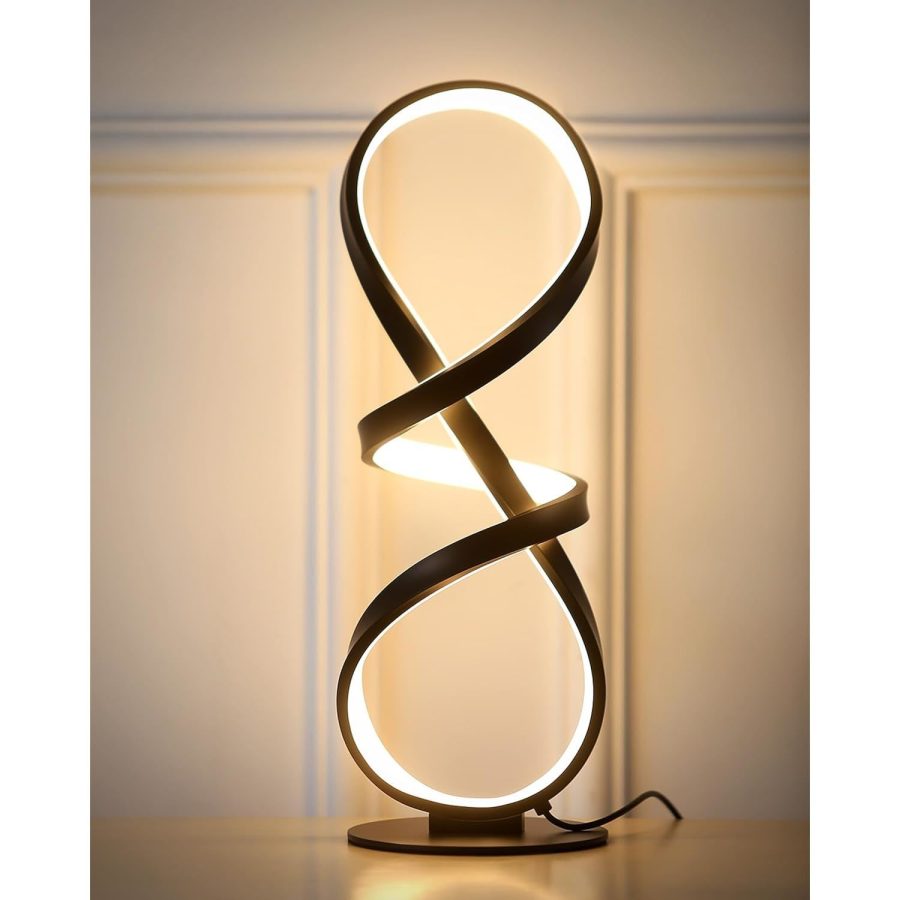 Unique Spiral Table Lamp, Led Touch Dimmable Bedside Lamp, 3 Color Temperature C