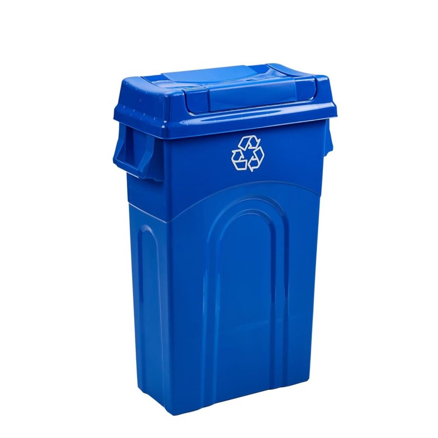 United Solutions 23 Gallon Highboy Plastic Recycling Bin Kitchen Trash Can with