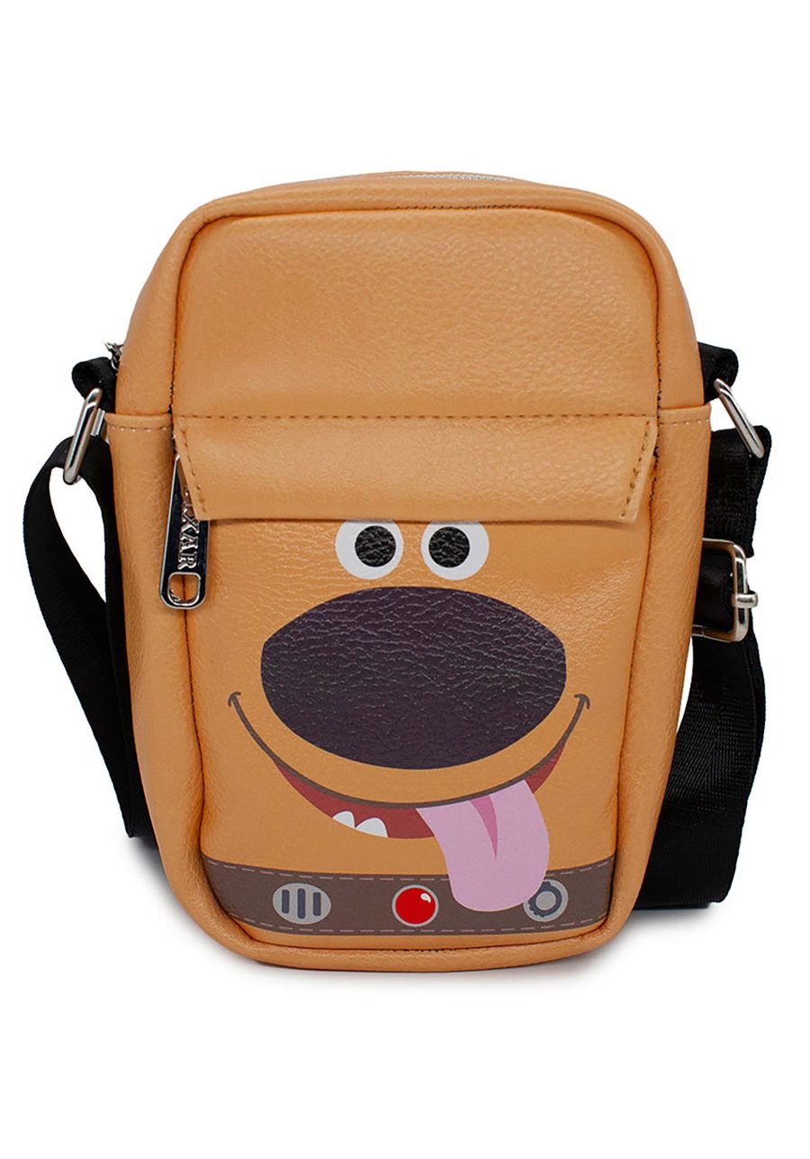 Up Dug Smiling Face Tan Crossbody Wallet for Women