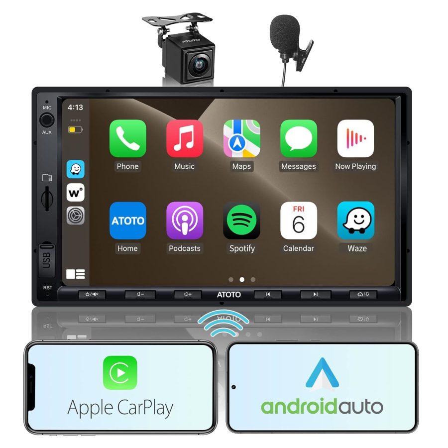 [Upgrade] ATOTO Double Din Car Stereo with Wireless CarPlay,Wireless Android Aut