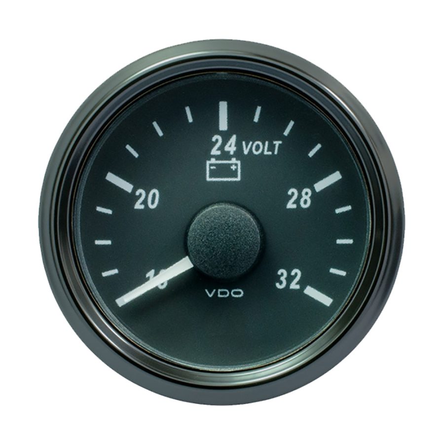 VDO A2C3832780030 SINGLEVIU 52MM (2-1/16 INCH) VOLTMETER FOR24V SYSTEMS - 32V