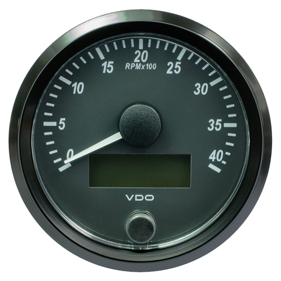 VDO A2C3832990030 SINGLEVIU 80MM (3-1/8 INCH) TACHOMETER - 4,000 RPM