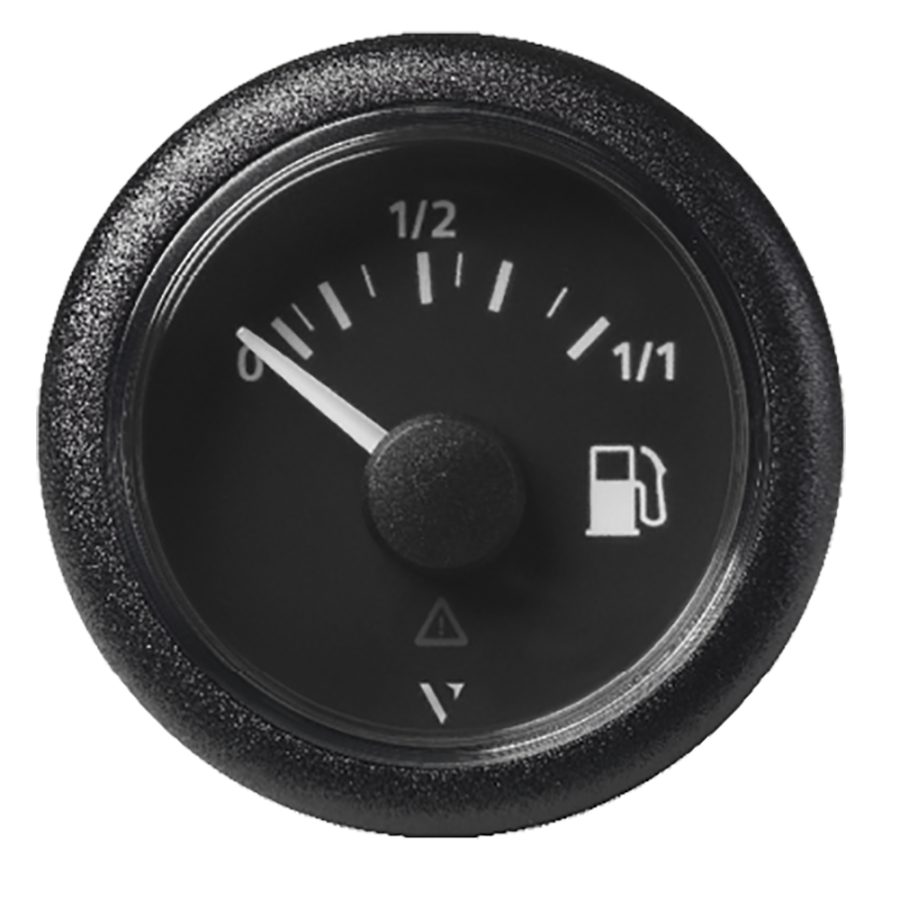 VERATRON A2C59514082 52MM (2-1/16 INCH) VIEWLINE FUEL LEVEL GAUGE 0-1/1 - 3 TO 180 OHM - BLACK DIAL & ROUND BEZEL