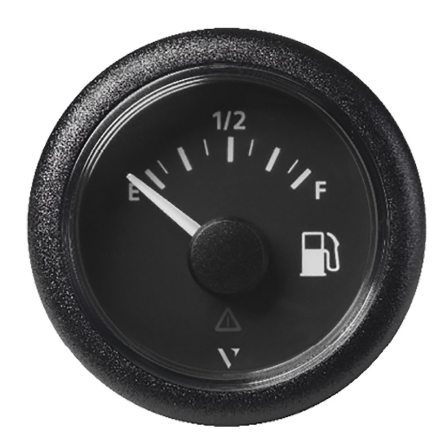 VERATRON A2C59514094 52MM (2-1/16 INCH) VIEWLINE FUEL LEVEL GAUGE EMPTY/FULL - 240-33.5 OHM - BLACK DIAL & ROUND BEZEL