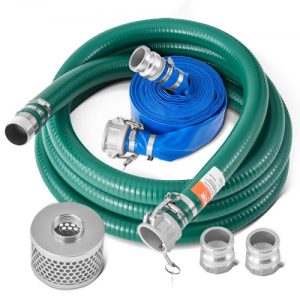 VEVOR Suction Hose Kit for Water Pump 2 in x 20 ft Green/50 ft Blue Hoses