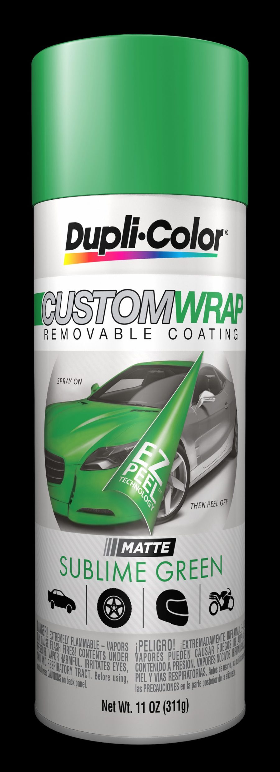 VHT CWRC803 CSTM WRP SUBLME GRN 11OZ, Removable Coating; Sublime Green; Aerosol Can; 11 Ounce