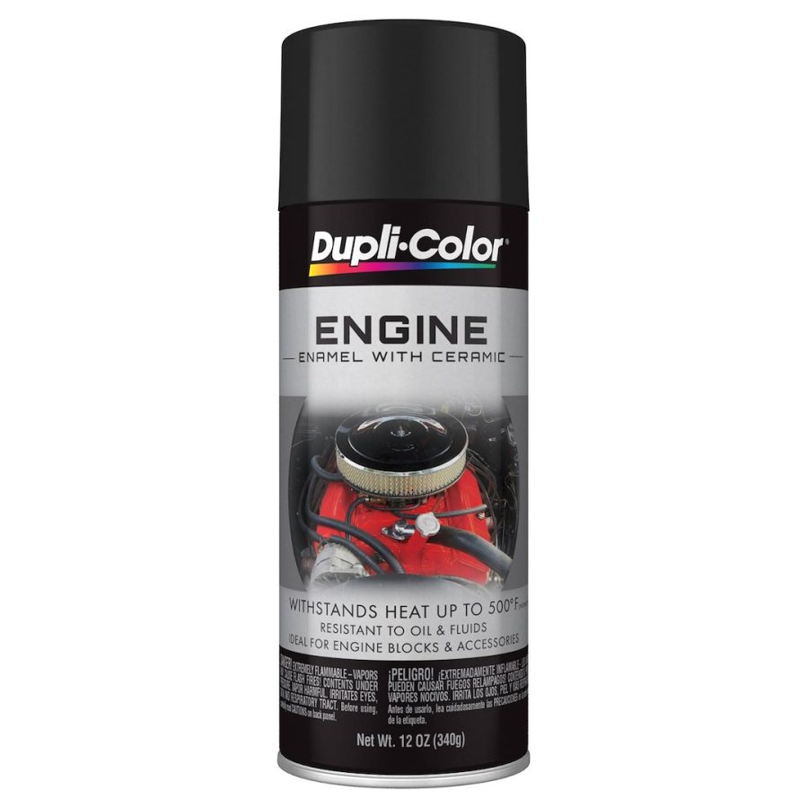 VHT DE1634 EN CER GMCHRY LOW GLS BLK, Heat Resistant to 500 Degrees Fahrenheit; GM/ Chrysler Low Gloss Black; 12 Ounce Aerosol Spray Can