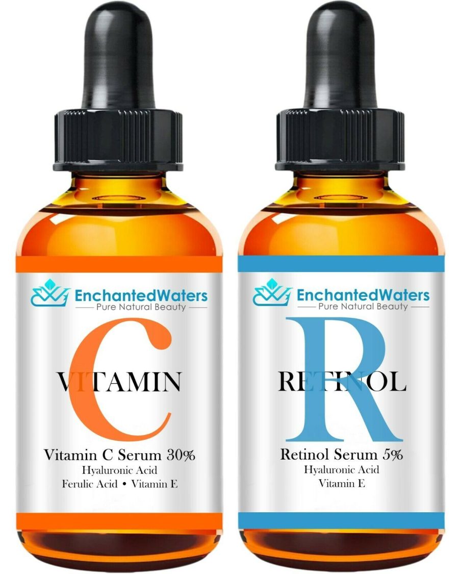 VITAMIN C + RETINOL - Anti-Aging Anti-Wrinkle Fine Line Gel-Cream-Serum 2-Pack