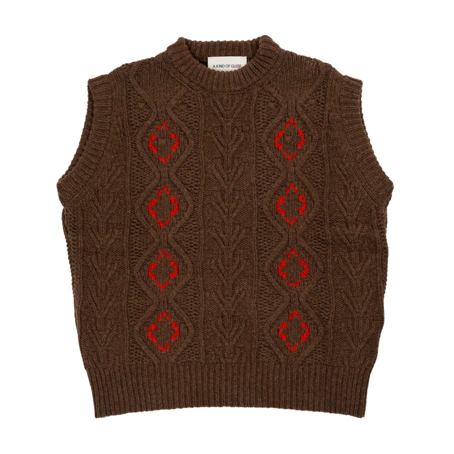 Viscas Knit Vest in Brown