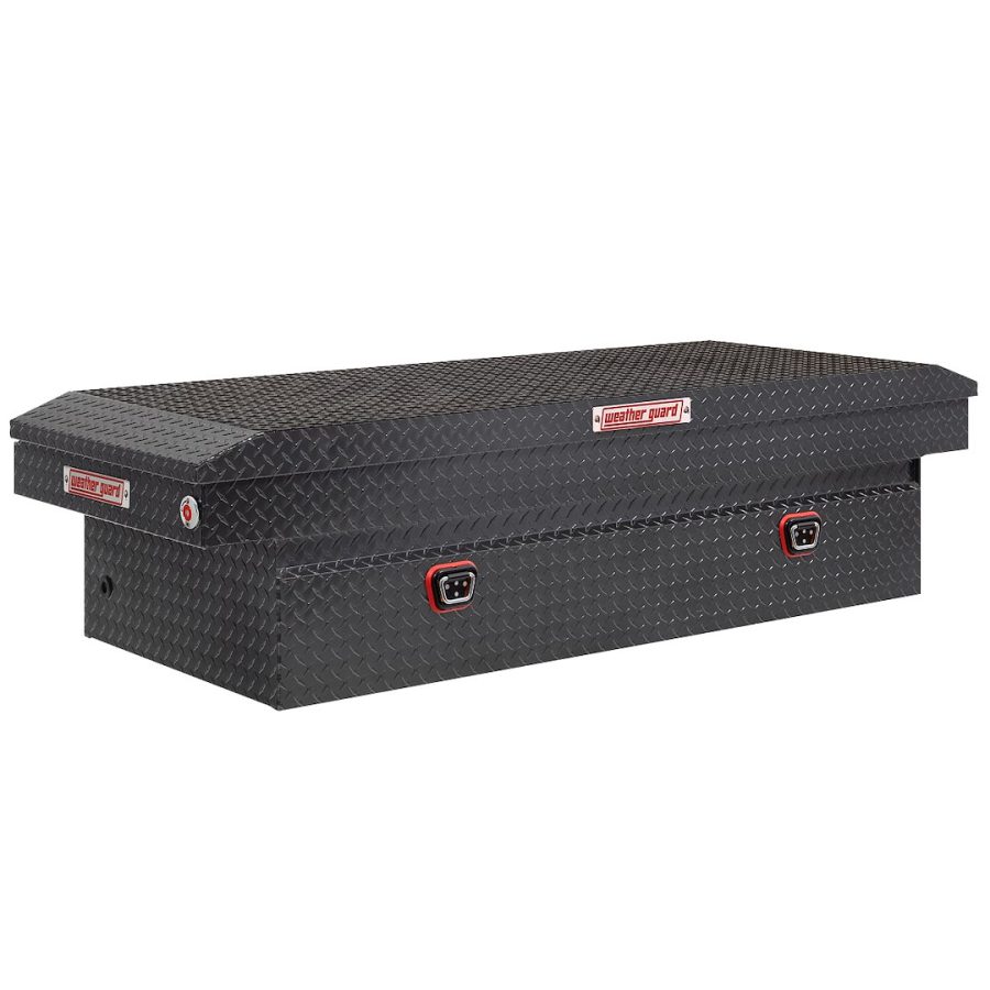 WEATHER GUARD 117-6-04 SADDLE BOX, Crossover; Single Lid; Powder Coated; Gunmetal Gray; Aluminum; 27-1/2 Inch Length x 72 Inch Width x 18-1/2 Inch Height; 15.5 Cubic Feet Capacity