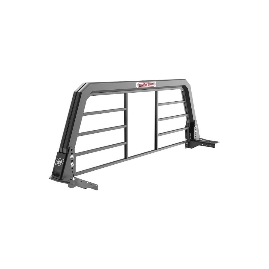 WEATHER GUARD 11908-52-01 HALF BAR ALUMINUM HEADACHE RACK, Half Bar Rack; Powder Coated; Matte Black; Aluminum; With Mounting Brackets And Hardware