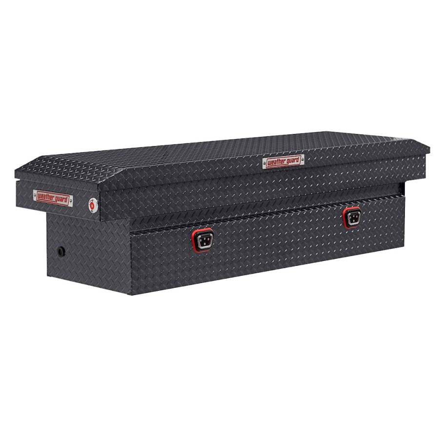 WEATHER GUARD 127-6-04 SADDLE BOX, Crossover; Single Lid; Powder Coated; Gunmetal Gray; Aluminum; 20 Inch Length x 72 Inch Width x 18 Inch Height; 11 Cubic Feet Capacity