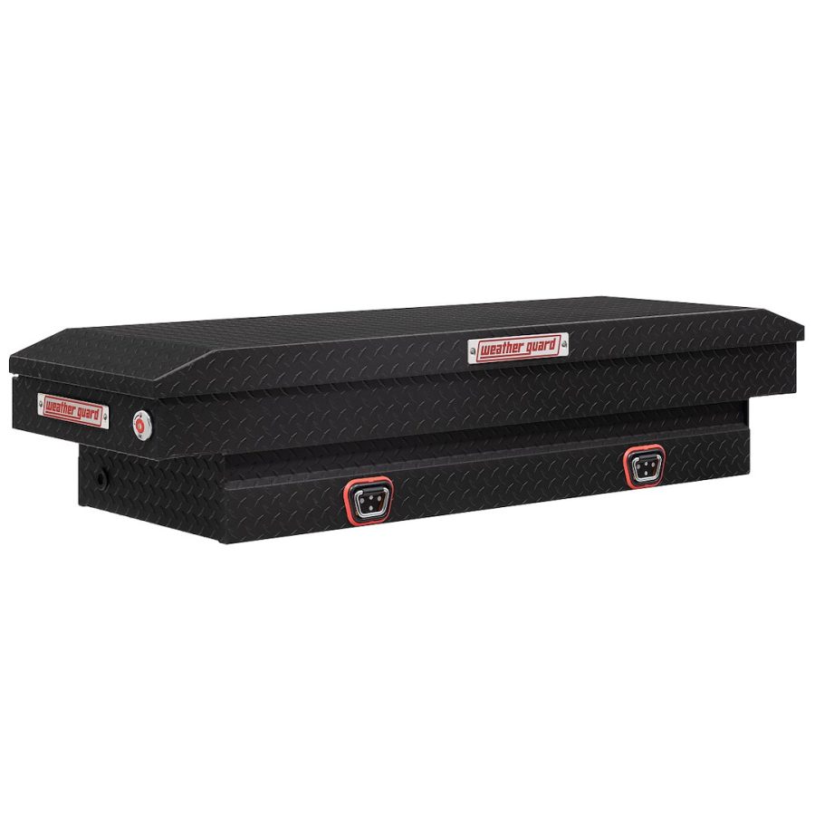 WEATHER GUARD 154-52-04 SADDLE BOX, Crossover; Single Lid; Powder Coated; Textured Matte Black; Aluminum; 20 Inch Length x 62 Inch Width x 13 Inch Height; 7 Cubic Feet Capacity