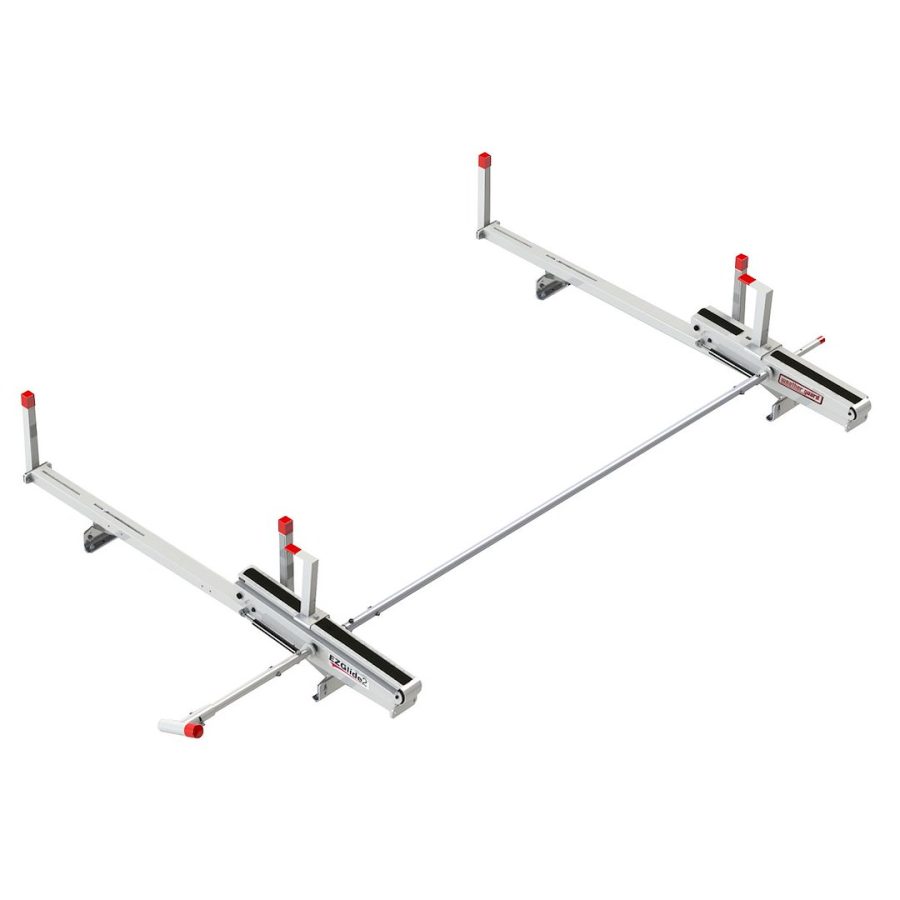 WEATHER GUARD 2261-3-01 COMPACT VAN DROP-DOWN LADDER RACK, 100 Pound Capacity; Mounts To Roof Brackets; Single Side; Includes Two 60 Inch Long Cross Members