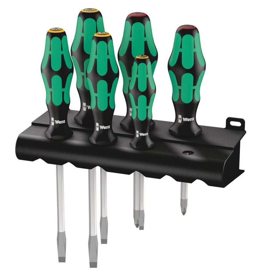 WERA 05007680001 Laser Etched Tip Screwdriver Rack 6 Piece Set