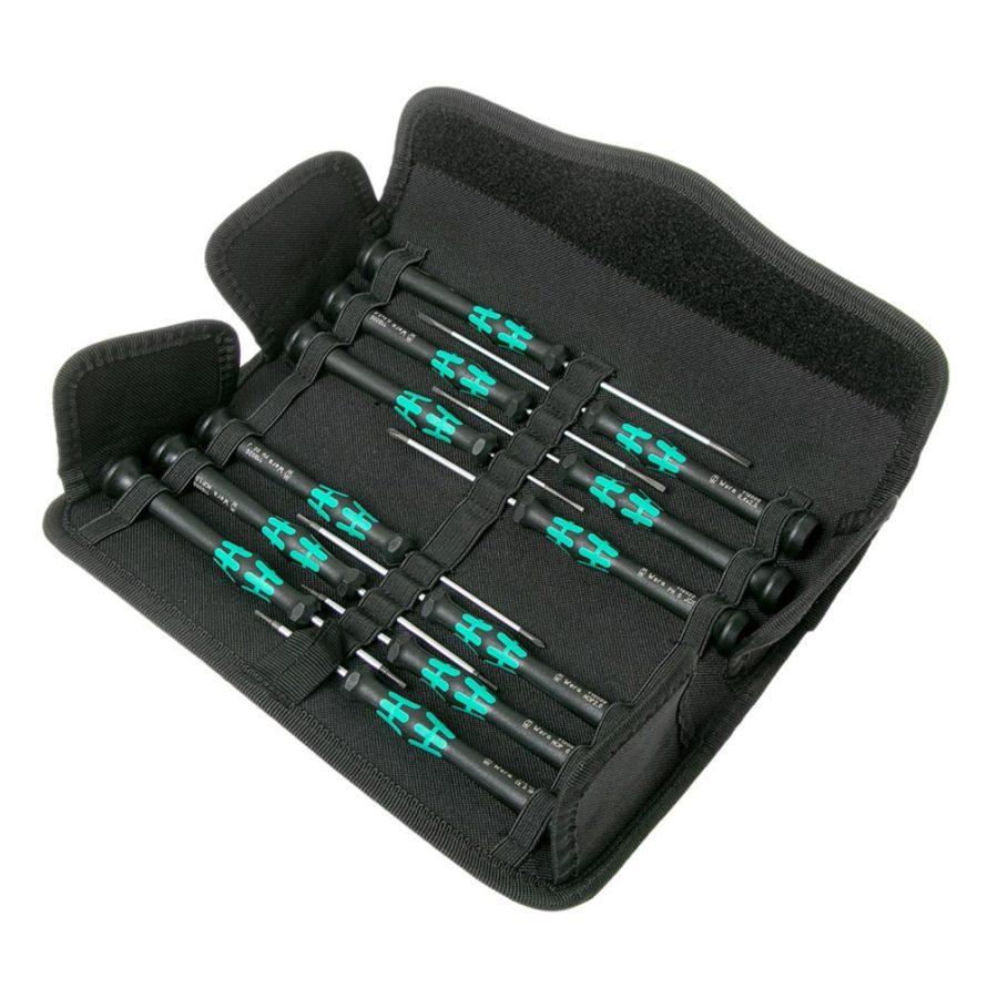 WERA 05073675001 Kraftform Micro Pack Screwdriver for Electronic Applications 12 Piece Set